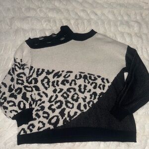 SHEIN Black and White Off-the-Shoulder Sweater